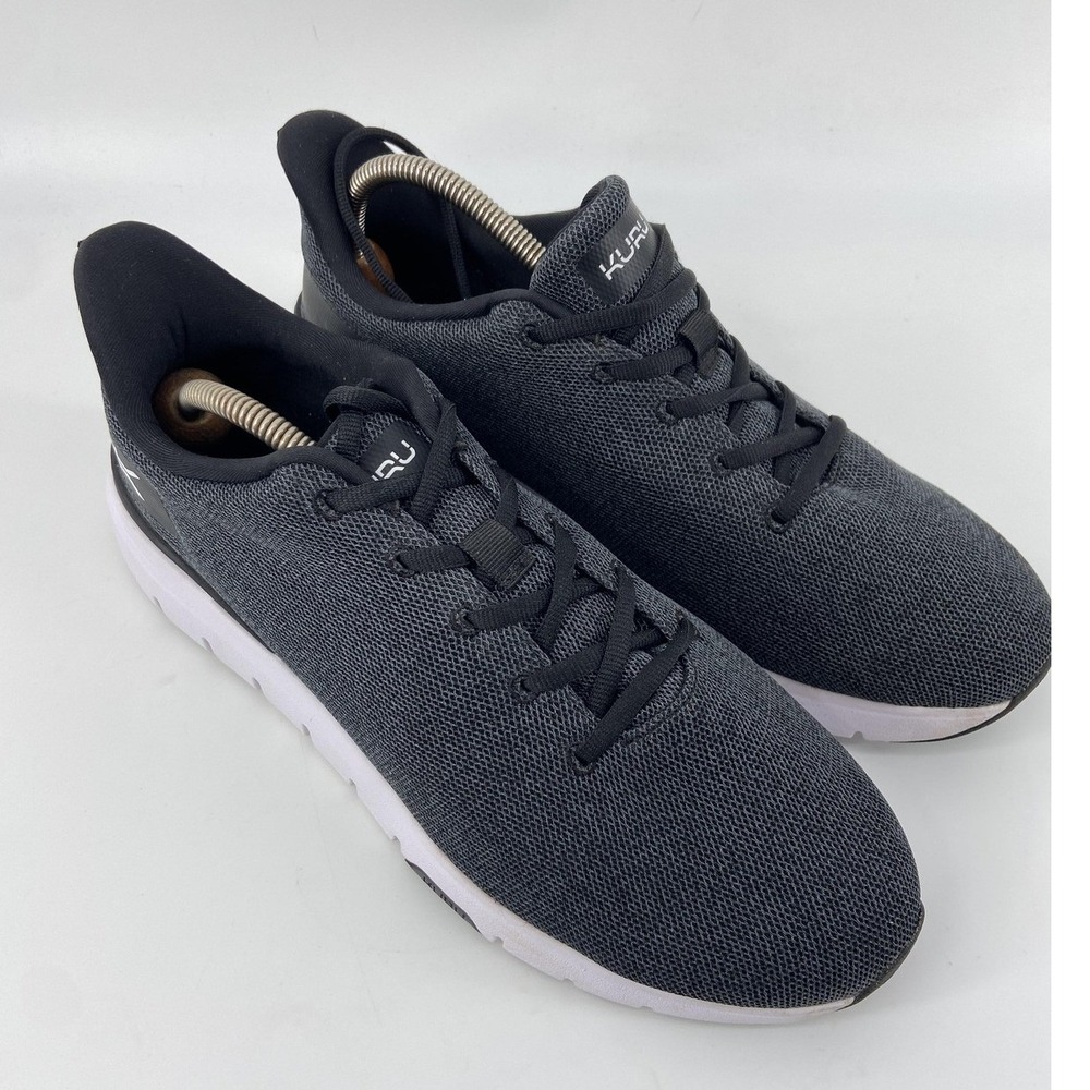 KURU Shoes Mens 10.5 Wide Gray Mesh Flex Via Walking Sneaker Heel Support Travel